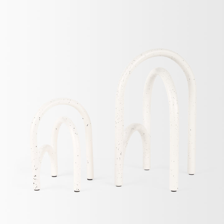 Springe White & Gray Speckled Arch Decorative Object (Set of 2) Decor Mercana