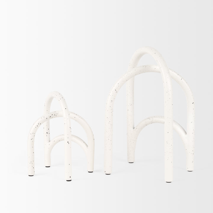 Springe White & Gray Speckled Arch Decorative Object (Set of 2) Decor Mercana
