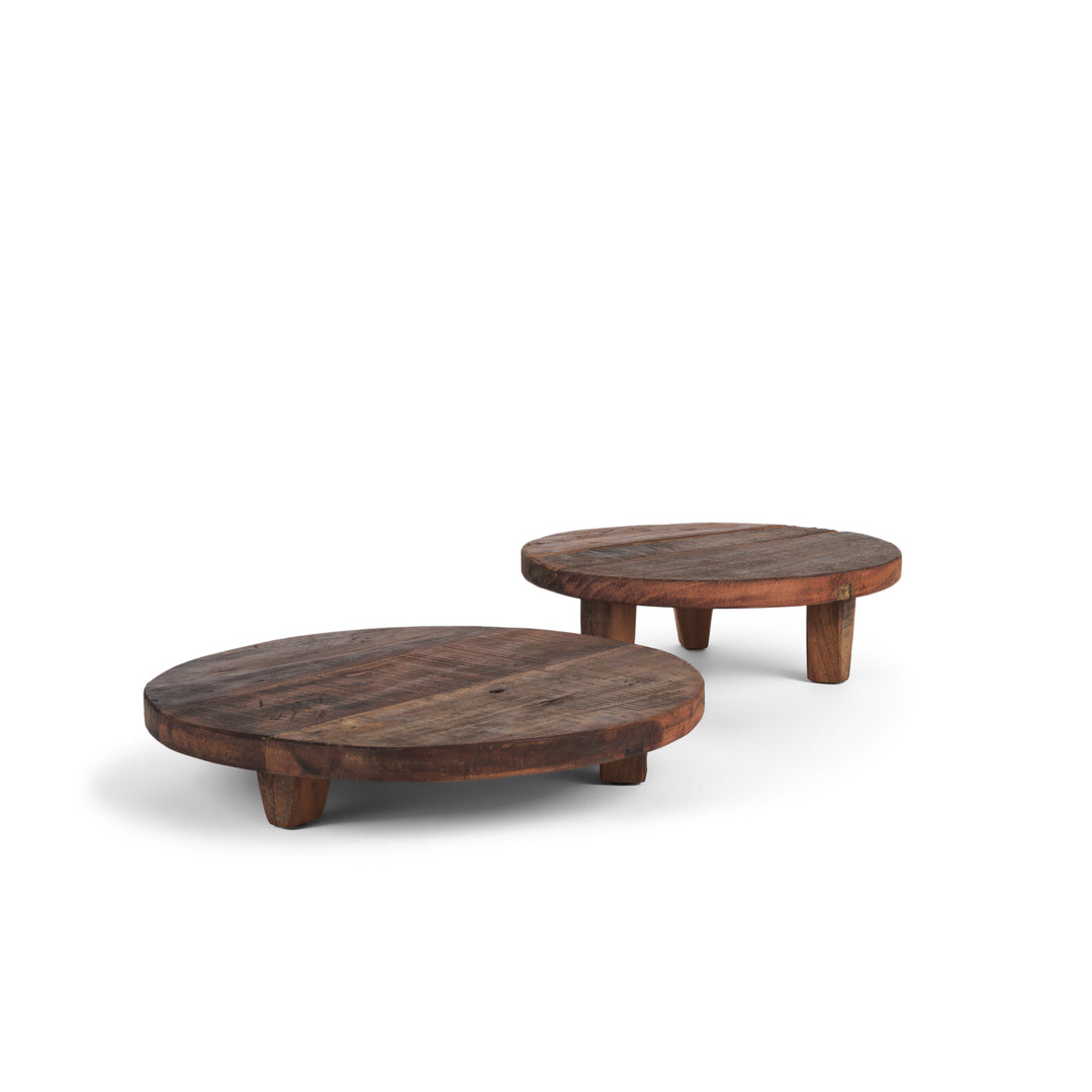 Iza Medium Brown Wooden Riser (Set of 2) Decor Mercana