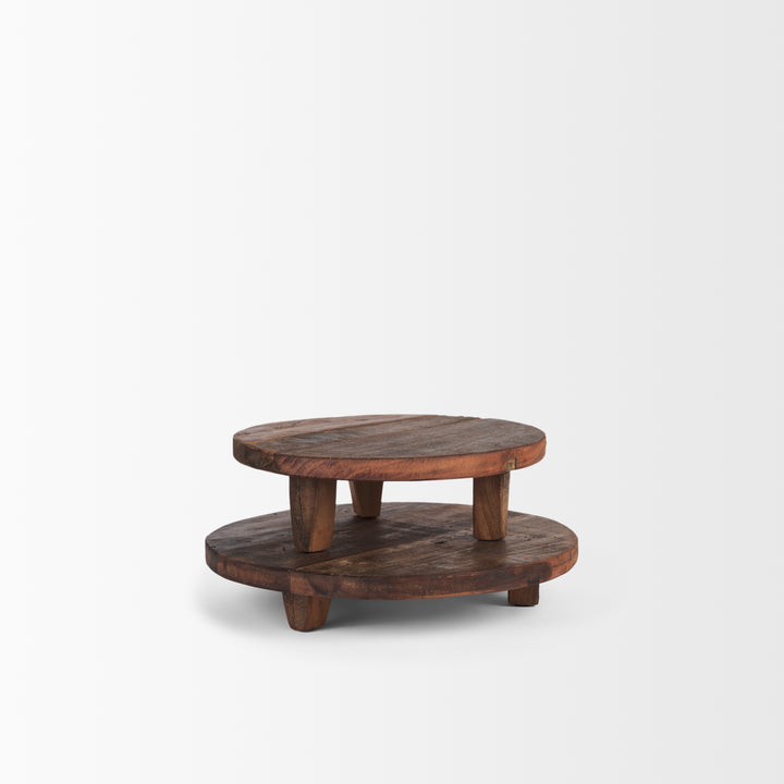 Iza Medium Brown Wooden Riser (Set of 2) Decor Mercana