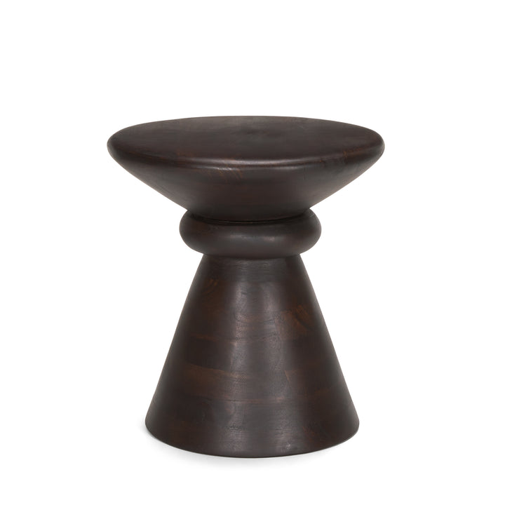 Palmera Dark Brown Wood Pedestal Accent Table Dining Room Mercana