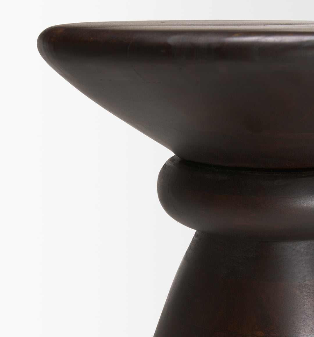 Palmera Dark Brown Wood Pedestal Accent Table Dining Room Mercana