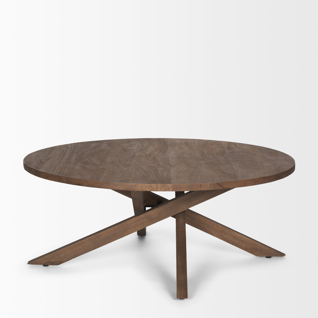 Solana Medium Brown Wood Coffee Table Living Room Mercana
