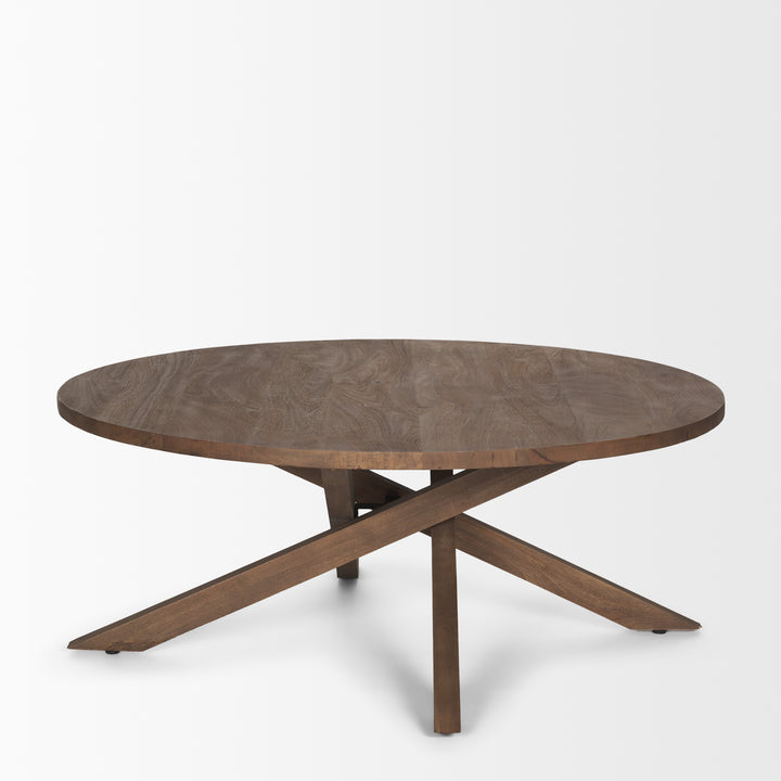 Solana Medium Brown Wood Coffee Table Living Room Mercana