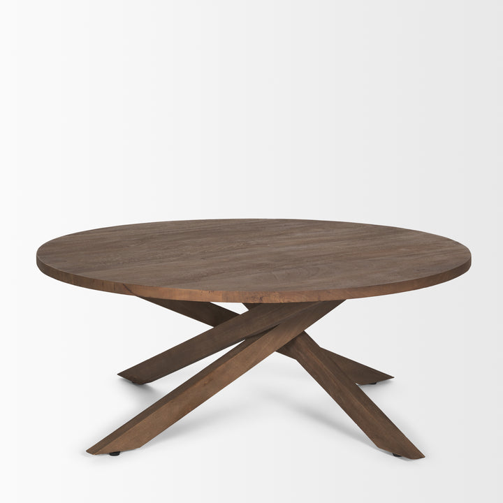 Solana Medium Brown Wood Coffee Table Living Room Mercana