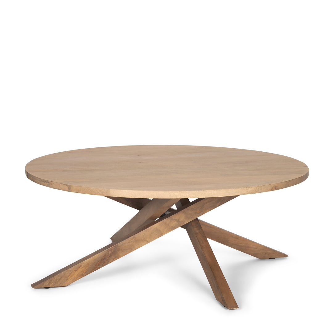 Solana Light Brown Wood Coffee Table Living Room Mercana