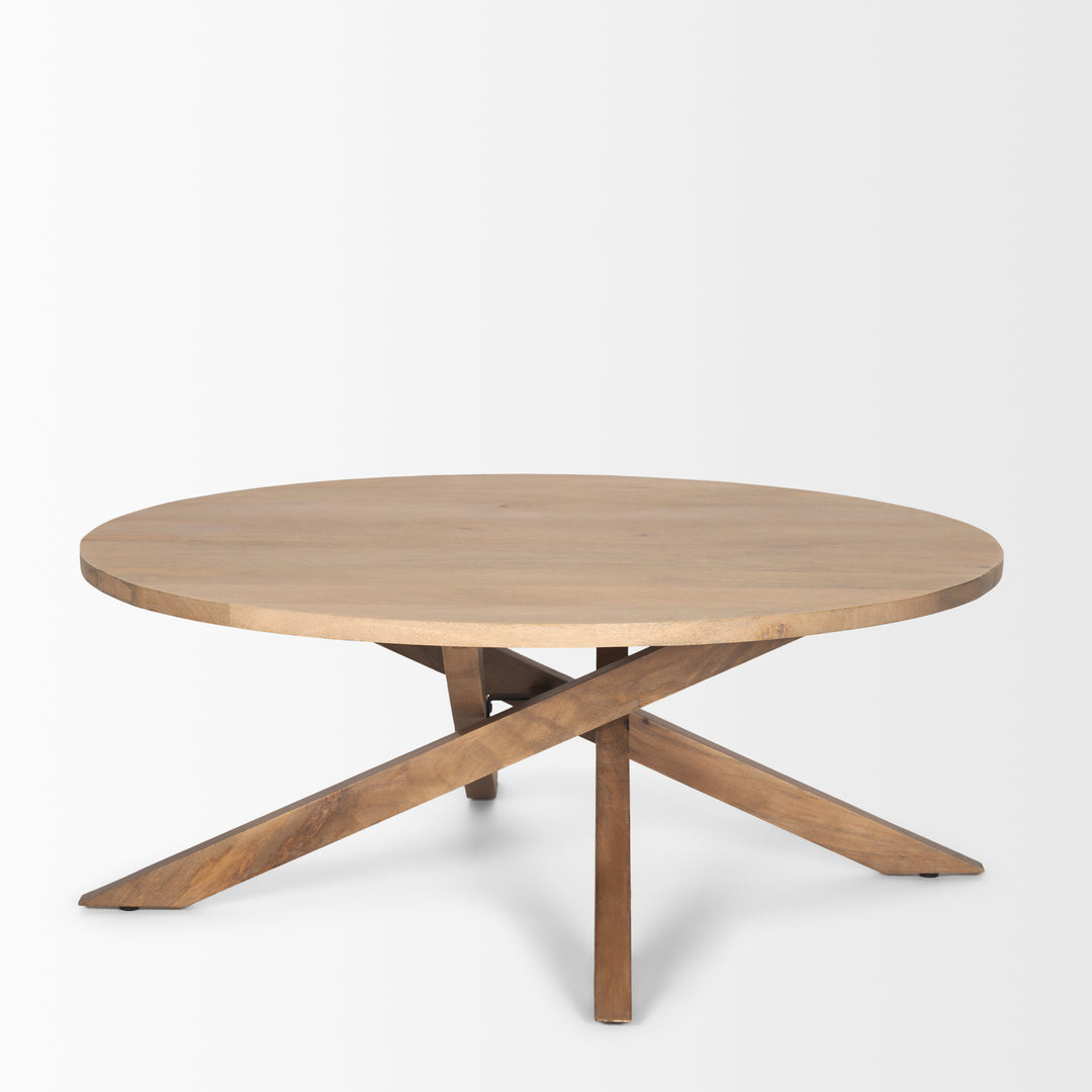 Solana Light Brown Wood Coffee Table Living Room Mercana