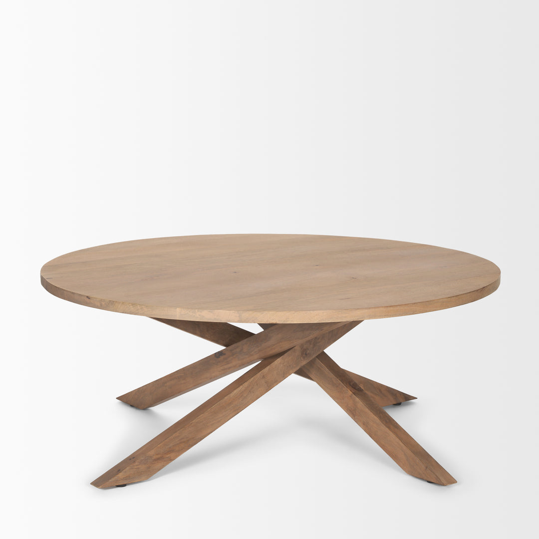 Solana Light Brown Wood Coffee Table Living Room Mercana