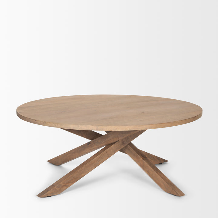 Solana Light Brown Wood Coffee Table Living Room Mercana