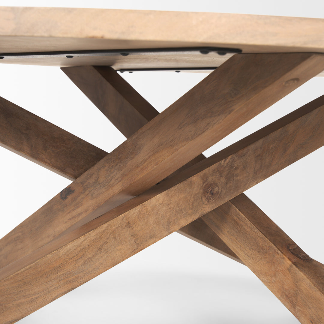 Solana Light Brown Wood Coffee Table Living Room Mercana