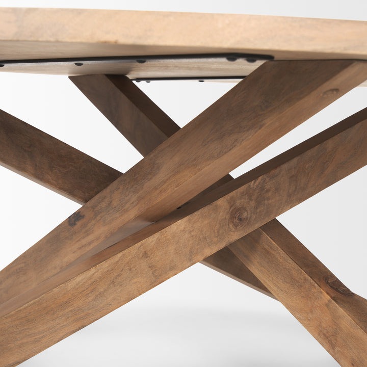 Solana Light Brown Wood Coffee Table Living Room Mercana