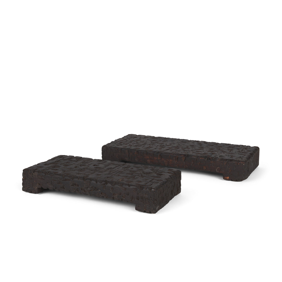 Shira Reclaimed Dark Brown Wooden Riser (Set of 2) Decor Mercana