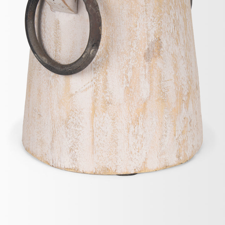 Monique Small Light Brown w/ Handles Wood Pot Decor Mercana