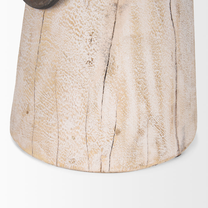 Monique Large Light Brown w/ Handles Wood Pot Decor Mercana