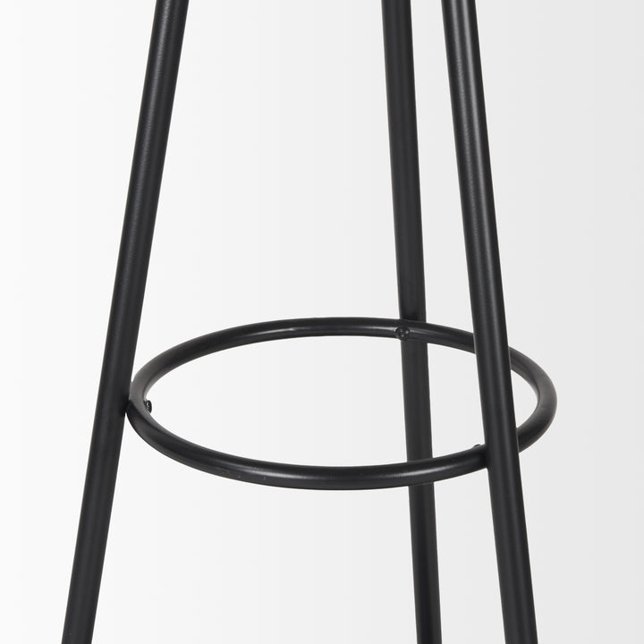 Everett Matte Black Metal w/ Two Metal Shelves Coat Rack Decor Mercana