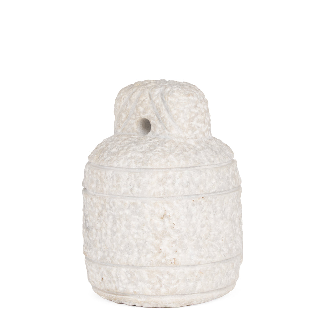Irina Small White Marble Door Stopper Decor Mercana