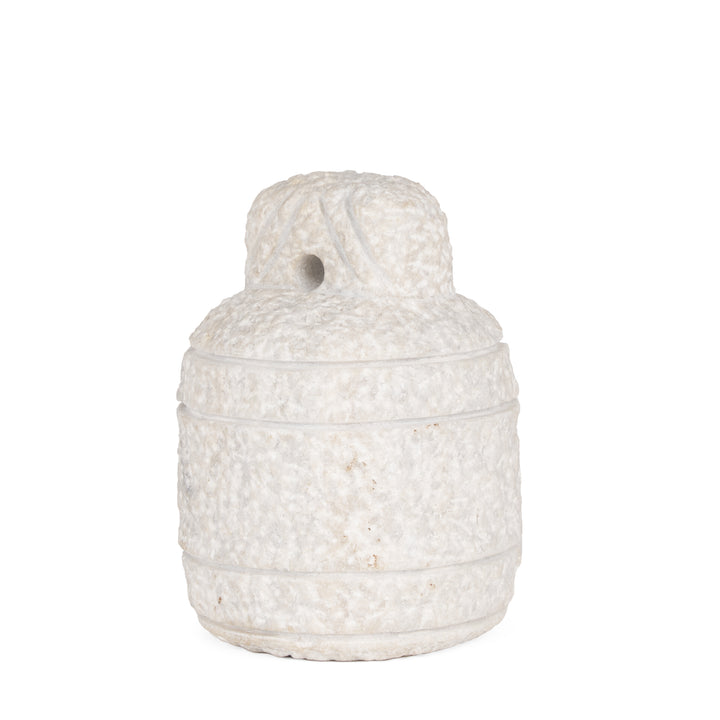 Irina Small White Marble Door Stopper Decor Mercana