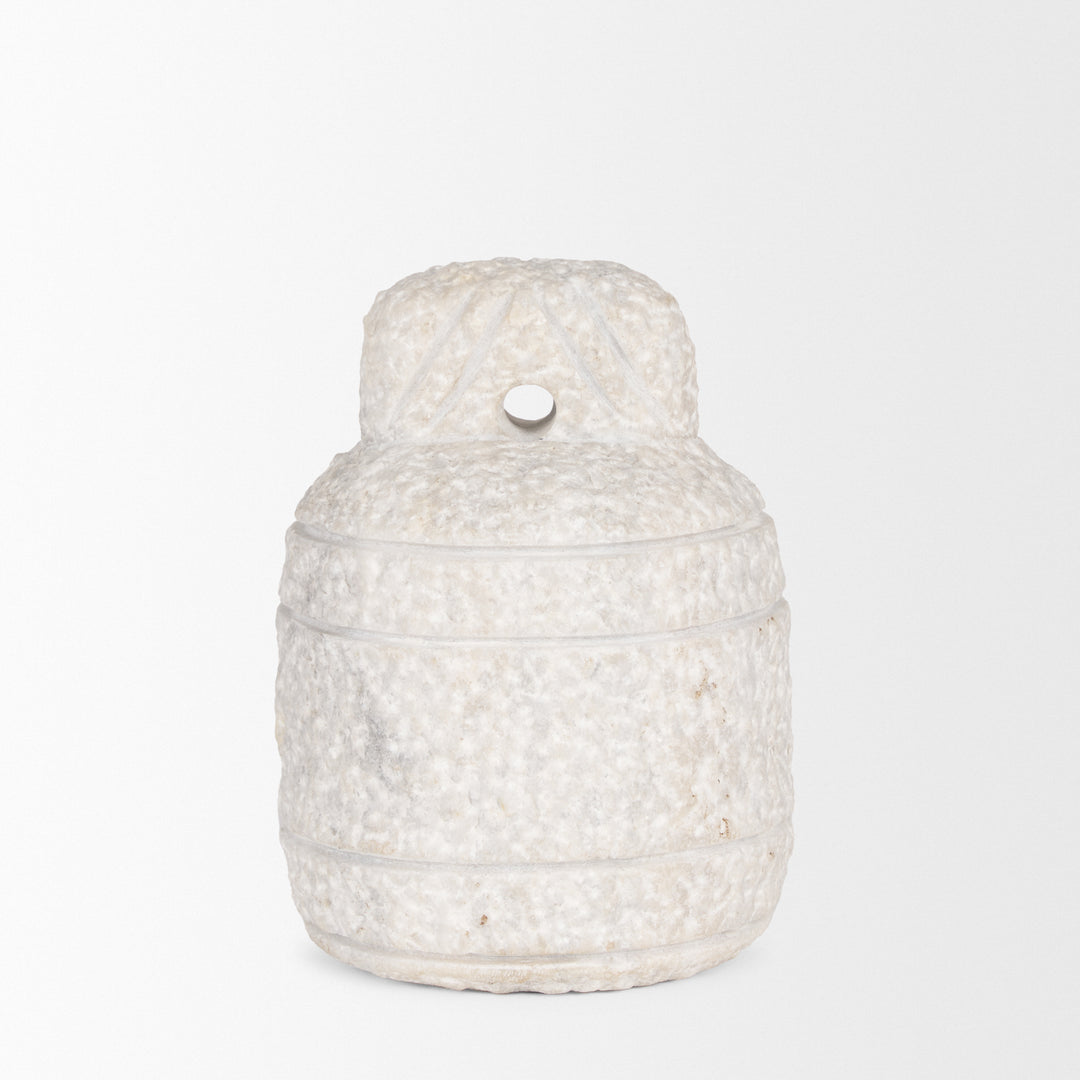 Irina Small White Marble Door Stopper Decor Mercana