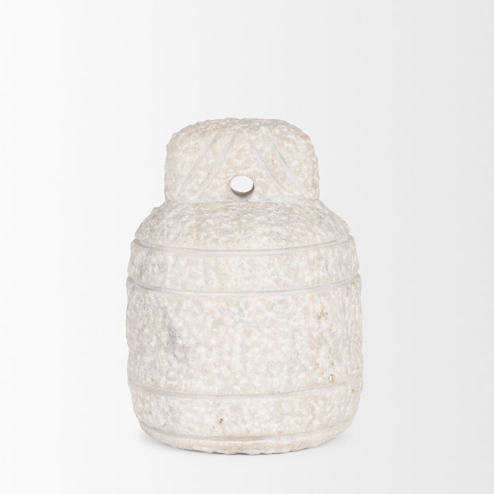 Irina Small White Marble Door Stopper Decor Mercana