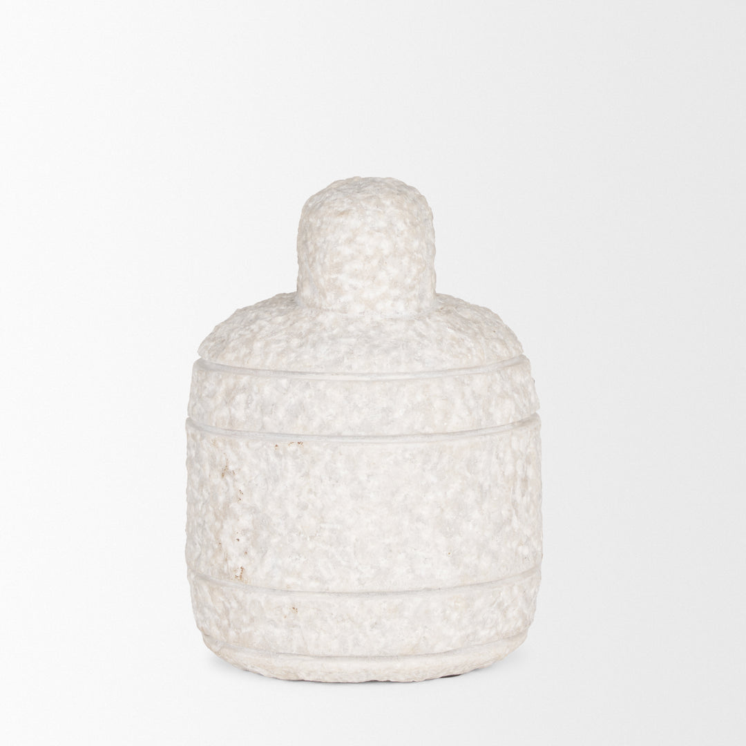 Irina Small White Marble Door Stopper Decor Mercana