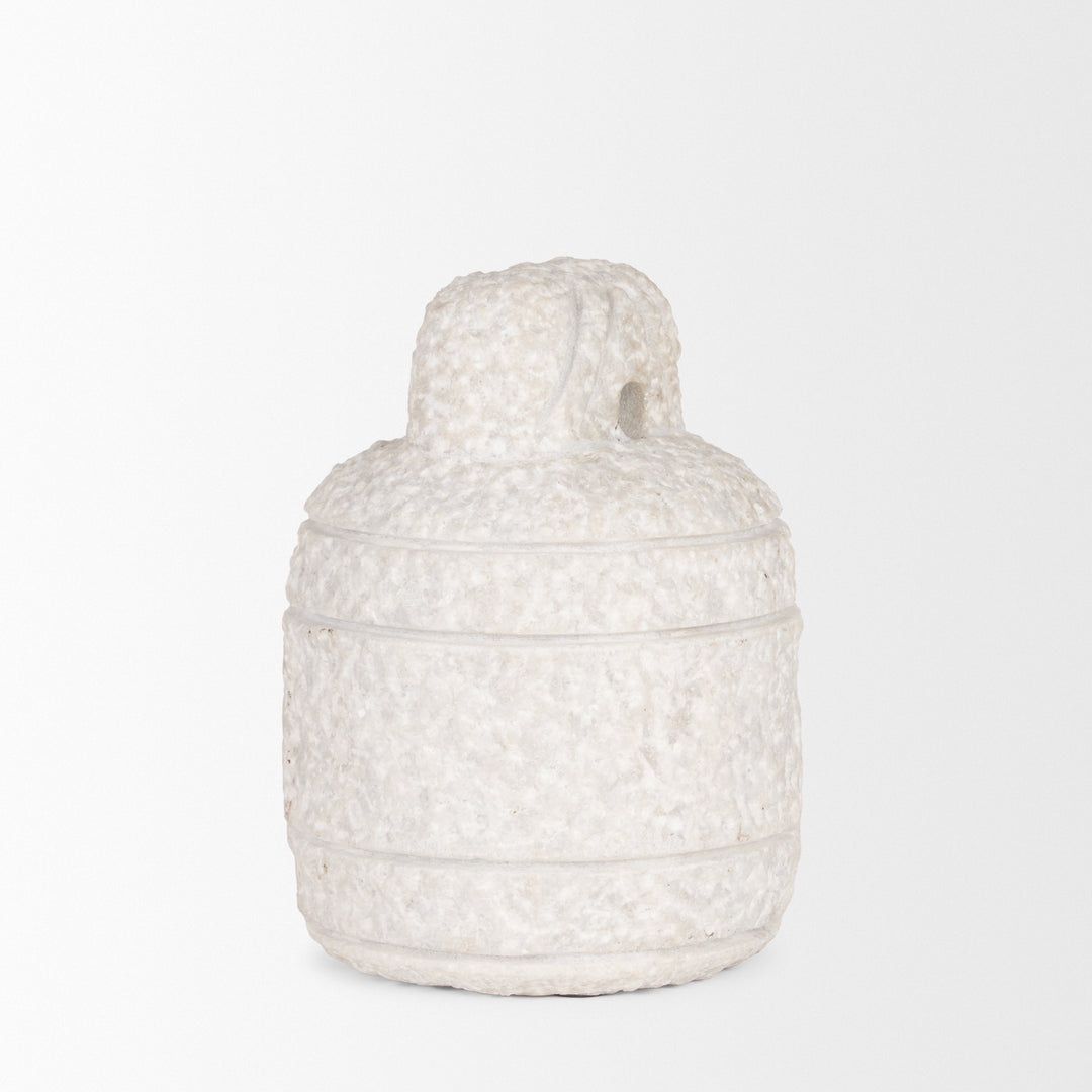 Irina Small White Marble Door Stopper Decor Mercana