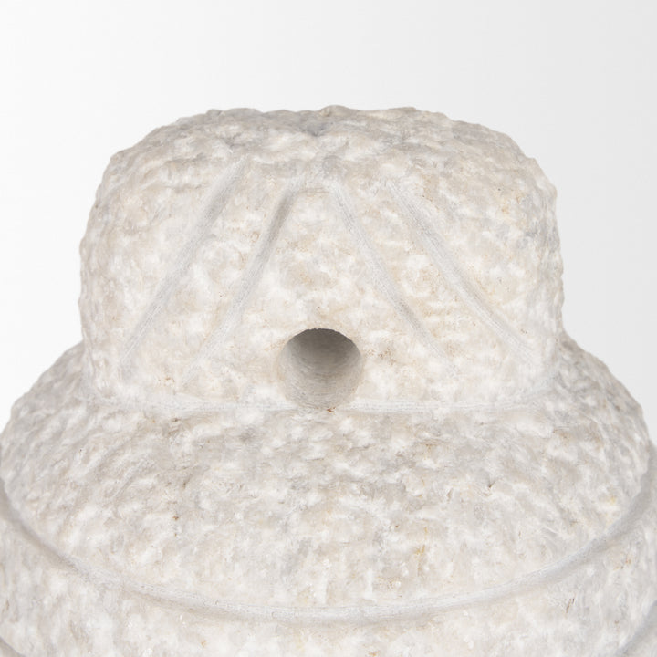Irina Small White Marble Door Stopper Decor Mercana