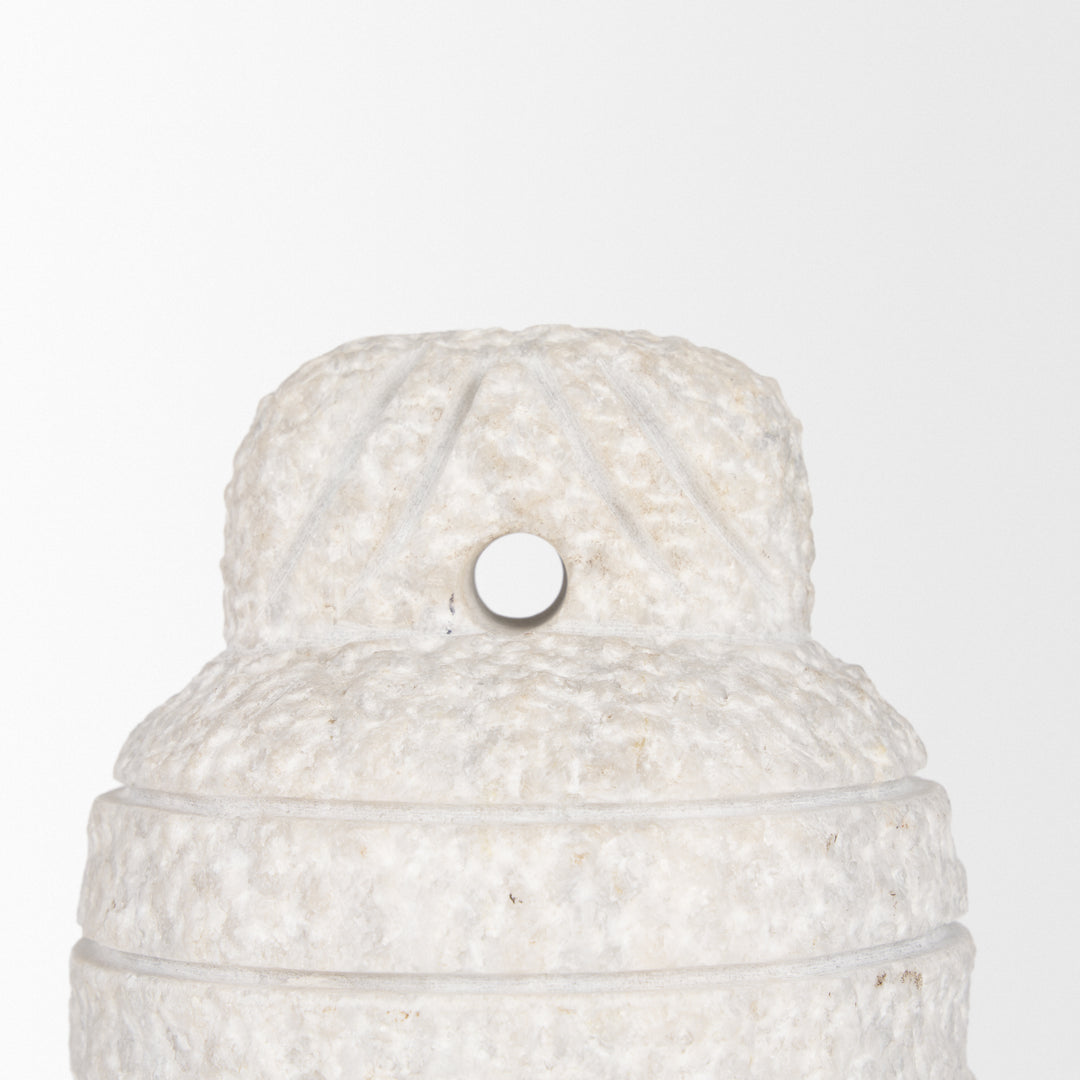 Irina Small White Marble Door Stopper Decor Mercana