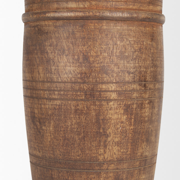 Porta Large Medium Brown Reclaimed Wooden Pot Decor Mercana