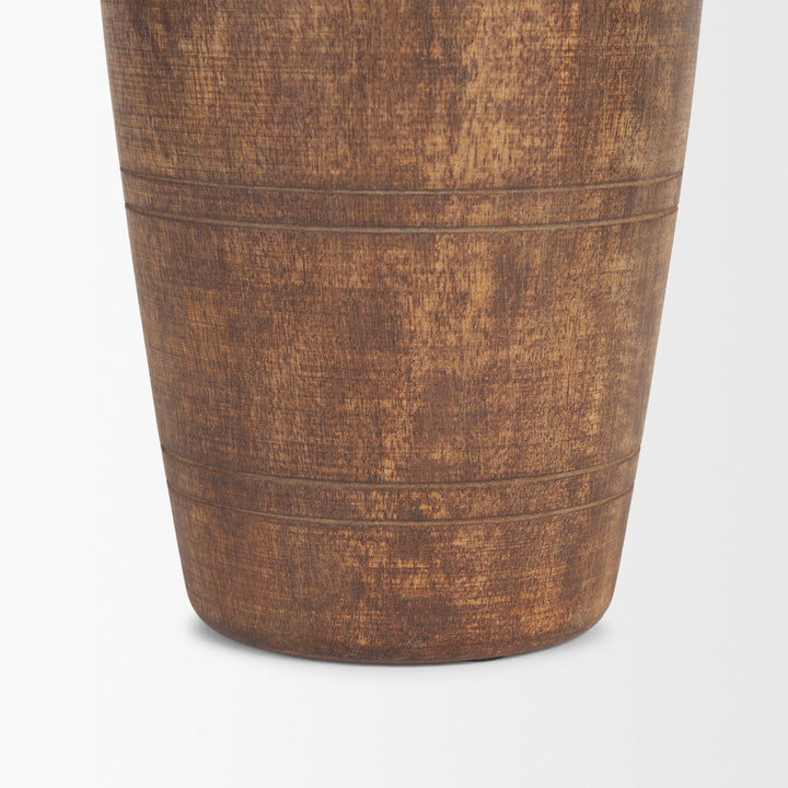 Porta Large Medium Brown Reclaimed Wooden Pot Decor Mercana