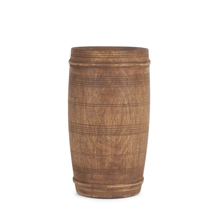 Porta Small Medium Brown Reclaimed Wooden Pot Decor Mercana
