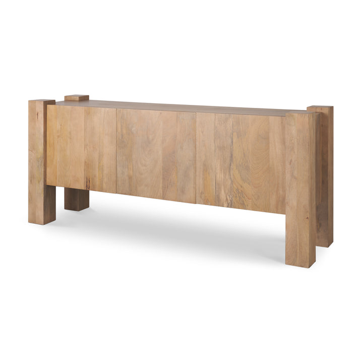 Beth Light Brown Wood w/ 3 Doors Sideboard Dining Room Mercana