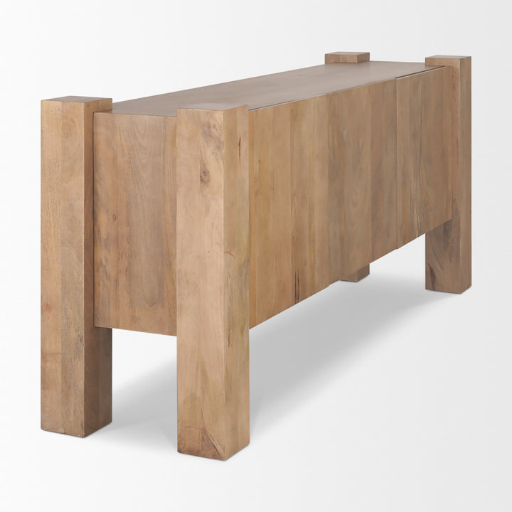 Beth Light Brown Wood w/ 3 Doors Sideboard Dining Room Mercana