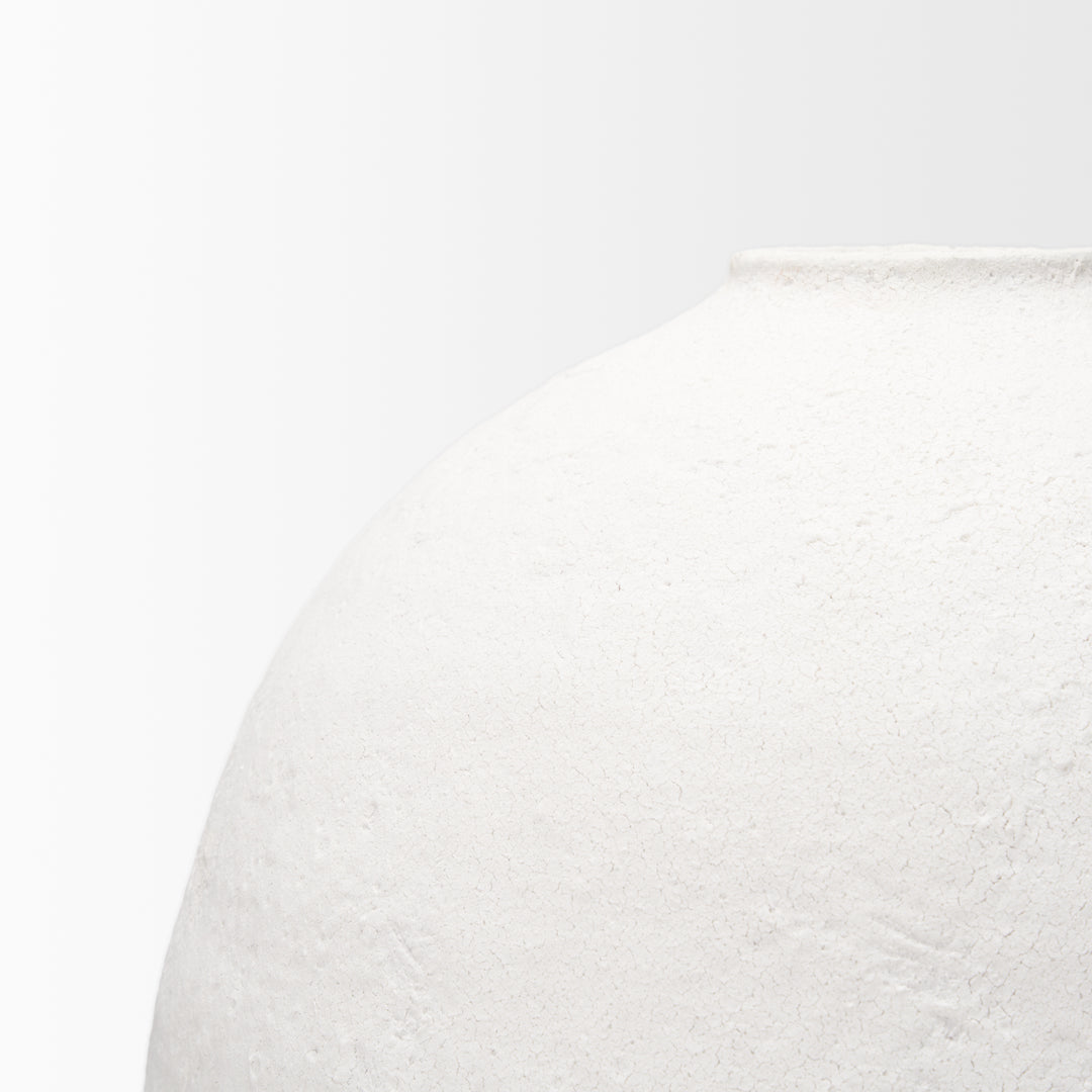 Karakum II Large White Textured Ceramic Vase Decor Mercana