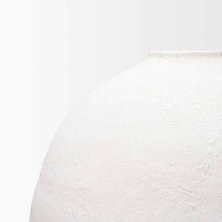 Karakum II Large White Textured Ceramic Vase Decor Mercana