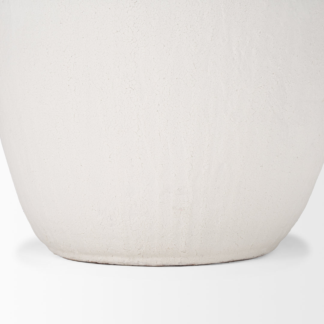 Karakum II Large White Textured Ceramic Vase Decor Mercana
