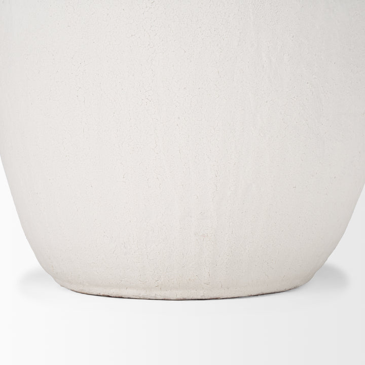 Karakum II Large White Textured Ceramic Vase Decor Mercana