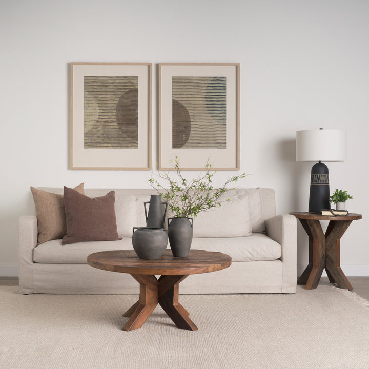 Kilian Tall Matte Brown-Gray Double Ear Vase Decor Mercana