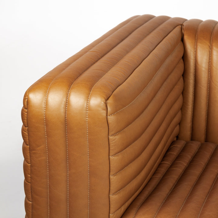 Ricciardo Cognac Leather Three Seater Sofa Living Room Mercana