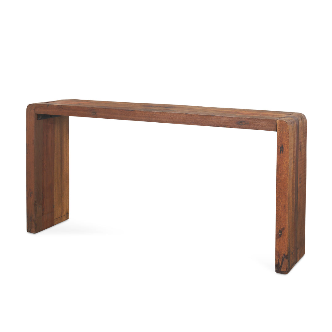 Estelle Rustic Brown Reclaimed Wood Console Table Dining Room Mercana
