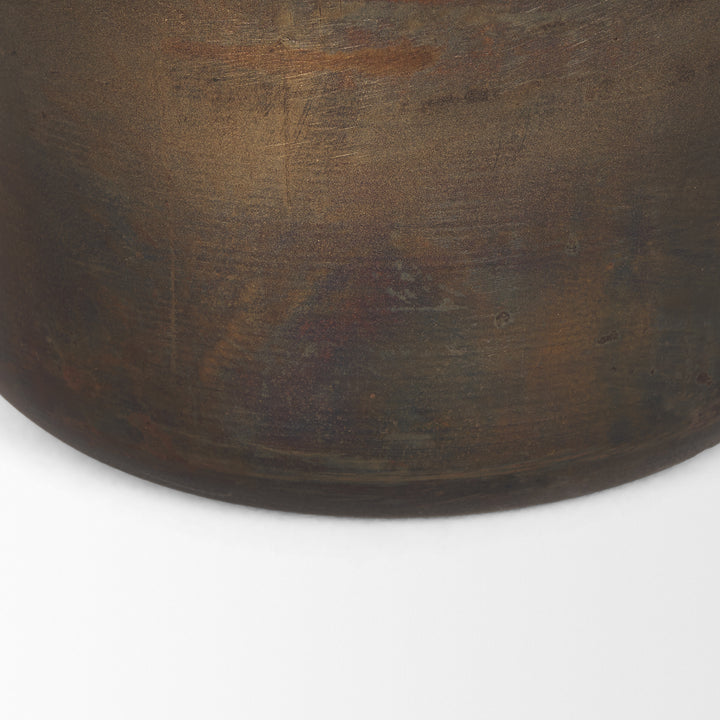 Daya Medium Antiqued Gold Metal Vase Decor Mercana