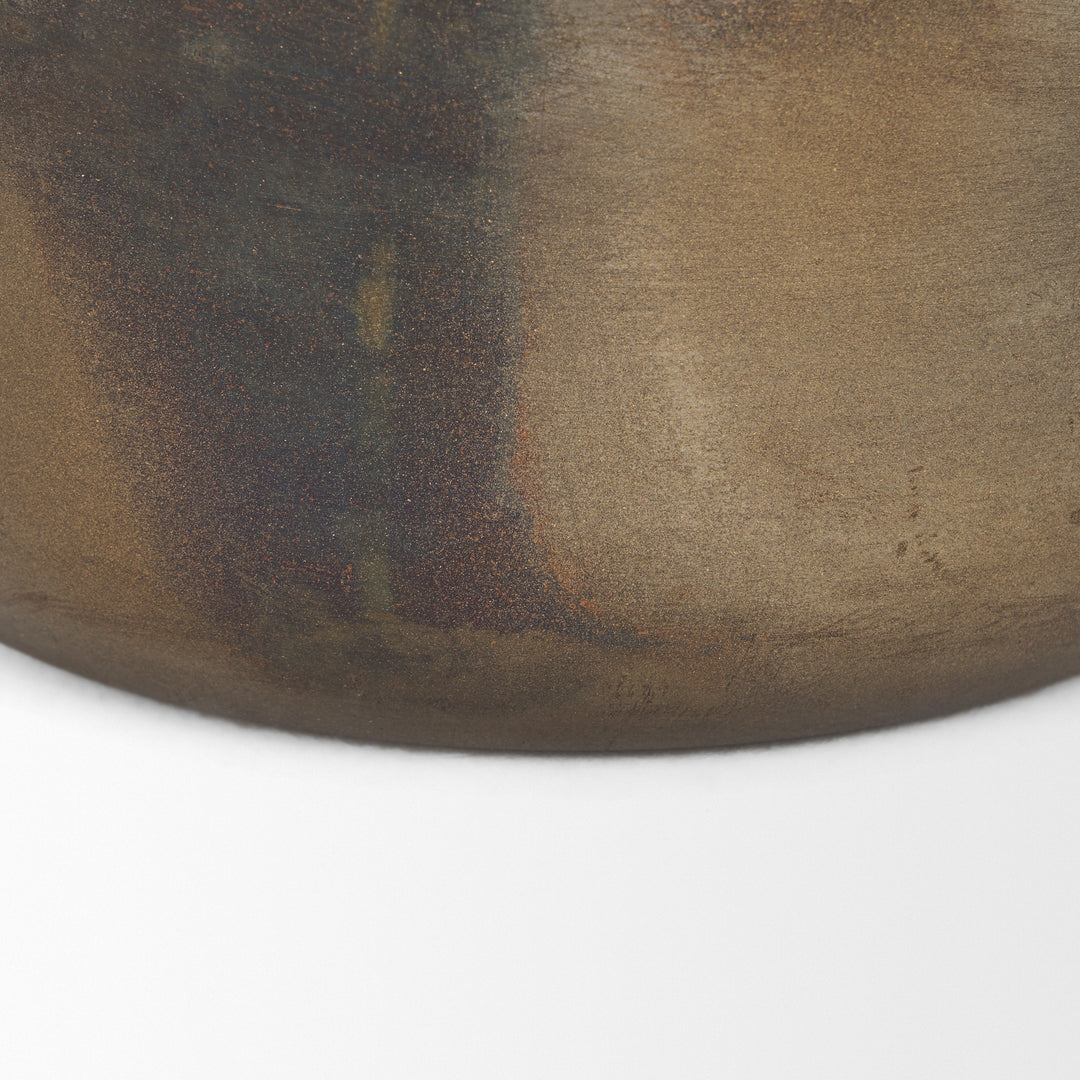 Daya Short Antiqued Gold Metal Vase Decor Mercana