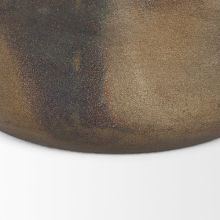Daya Short Antiqued Gold Metal Vase Decor Mercana