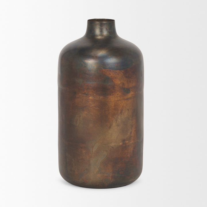 Daya Tall Antiqued Gold Metal Vase Decor Mercana