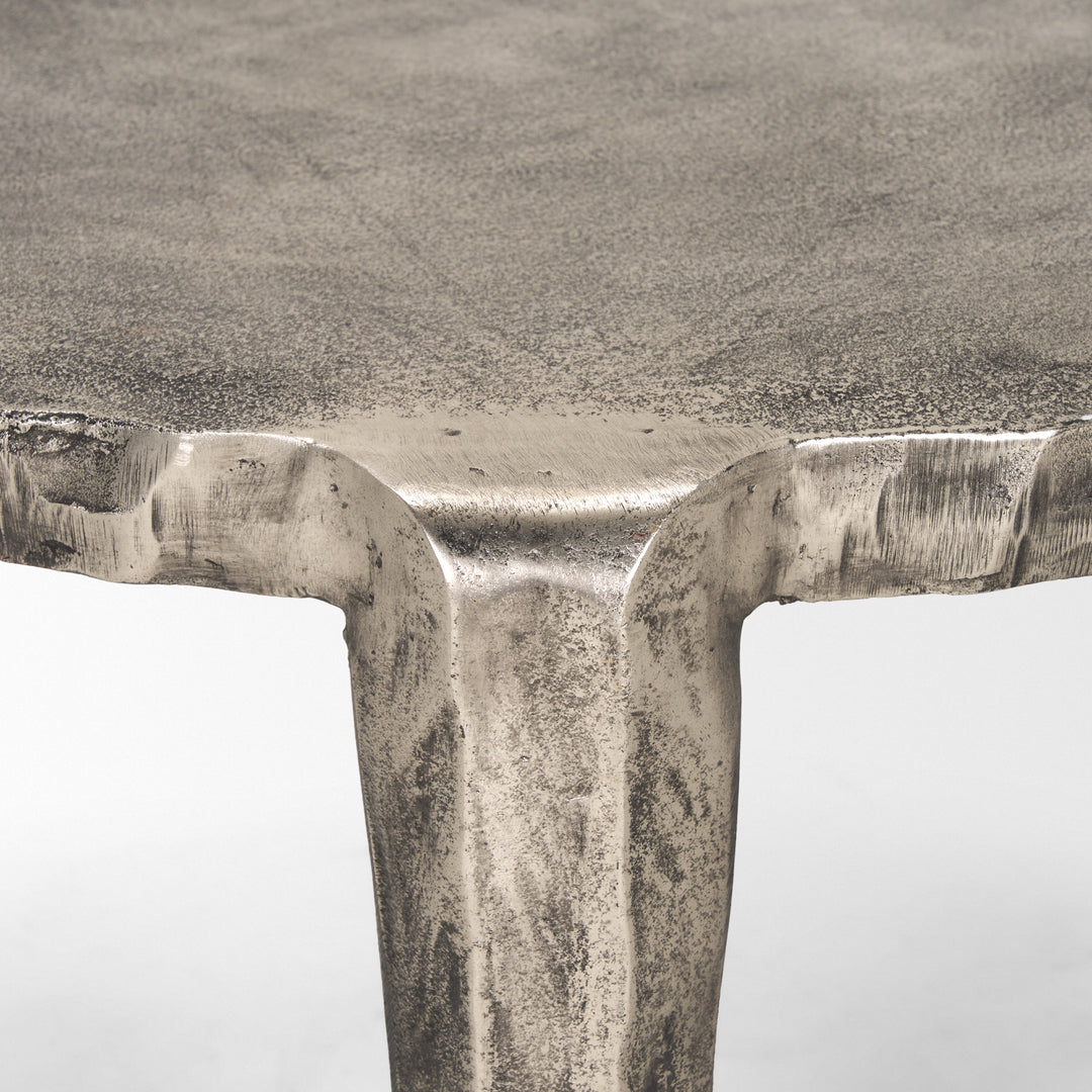 Randy Silver Nickel Cast Aluminum Metal Coffee Table Living Room Mercana