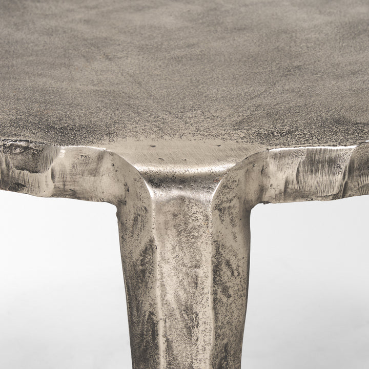 Randy Silver Nickel Cast Aluminum Metal Coffee Table Living Room Mercana
