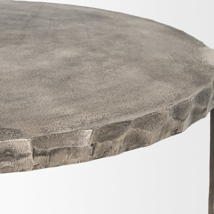 Randy Silver Nickel Cast Aluminum Metal Coffee Table Living Room Mercana