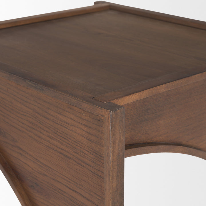 Laraya Medium Brown Wood w/ Arches End Table Living Room Mercana