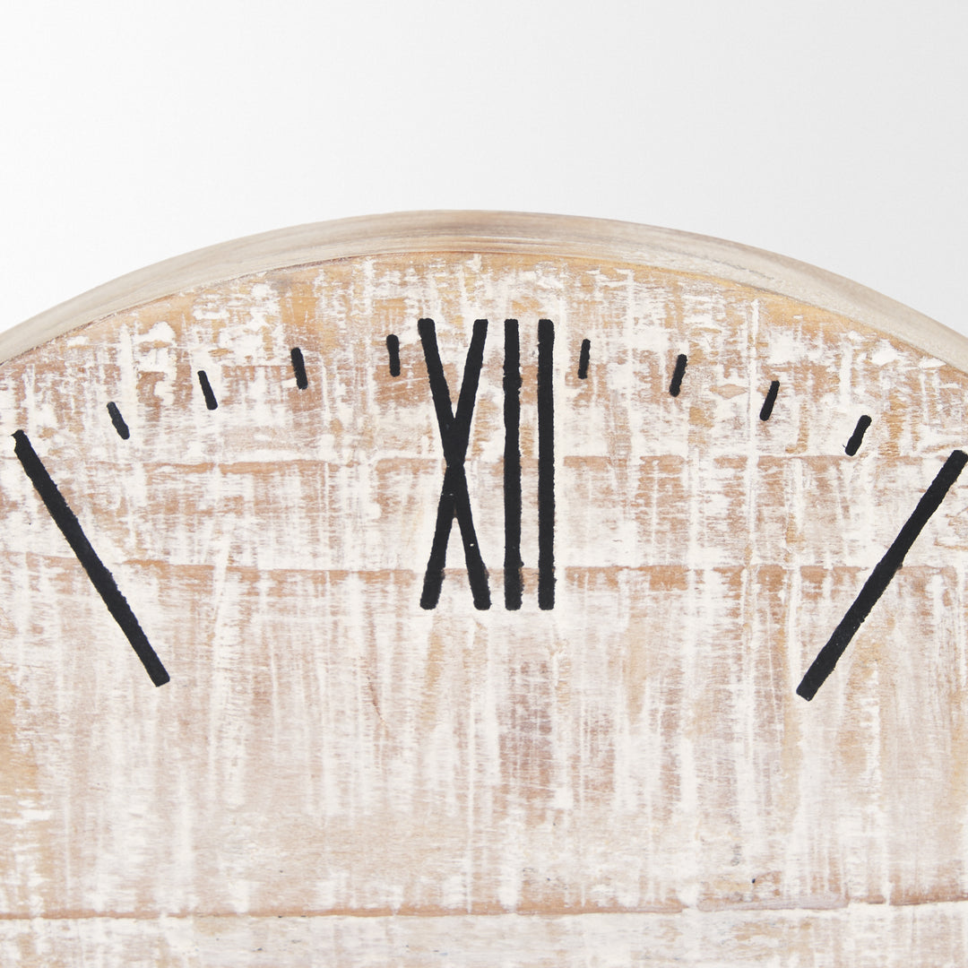 Raja Matte Black Metal w/ Wood Table Clock Decor Mercana