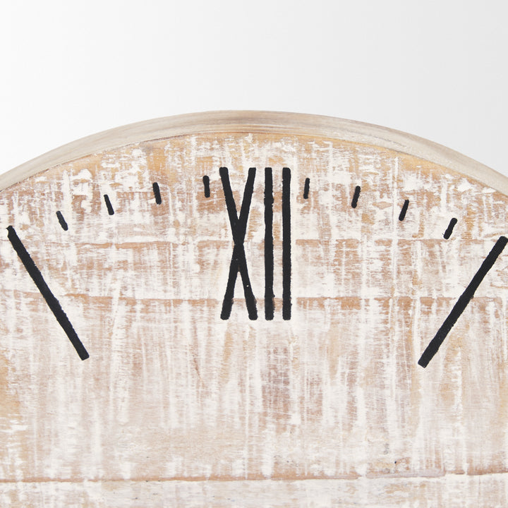 Raja Matte Black Metal w/ Wood Table Clock Decor Mercana
