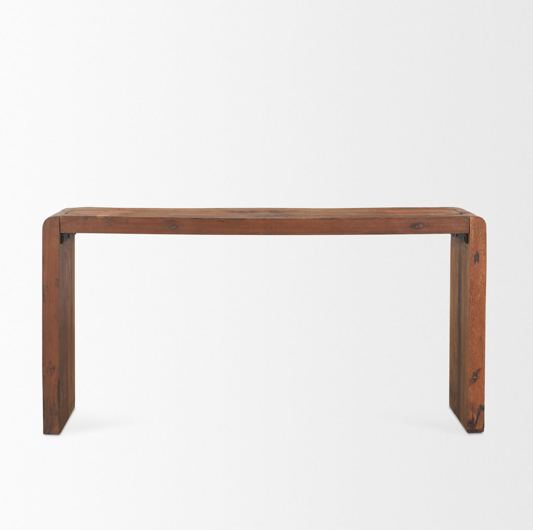 Estelle Rustic Brown Reclaimed Wood Console Table Dining Room Mercana
